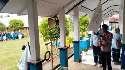 Wakapolsek Lamuru Membuka dan Melepasa Pawai Pembukaan Pekan Olahraga dan Seni di Upt Smpn 3 Lamuru