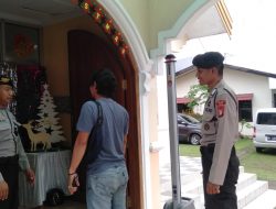 Pelaksanaan Ibadah Natal Tahun 2022, Personel Satsamapta Berikan Pengamanan di Gereja