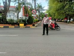 Beri Kenyamanan kepada Masyarakat Saat Berkendara, Unit Lantas Rutin Turun Kejalan Lakukan Pengaturan Lalin