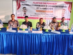 Wakili Kapolsek, Bhabinkamtibmas Polsek Patimpeng Hadiri Pelantikan Panwaslu Se-Kecamatan Patimpeng