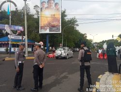 Personel Sat Samapta Berikan Pengamanan, Guna Meminimalisir Terjadinya Kericuhan Aksi Unjuk Rasa