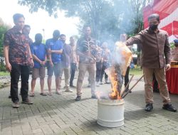 Direktorat Reserse Narkoba Polda Sulsel Gelar Pemusnahan Barang Bukti Narkotika Jenis Ganja