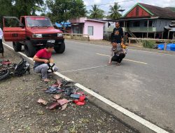 Gercep, Personel Polsek Bengo yang Piket Mendatangi TKP Kecelakaan Lalulintas