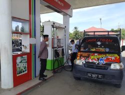 Personel Polsek Mare Lakukan Pemantauan ke SPBU Cek Ketersediaan BBM Bersubsidi