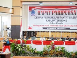 Rapat Paripurna HJB Ke – 693 Bupati Paparkan Pencapaian Pemerintah Kabupaten Bone