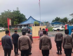 Kapolsek Pelabuhan Bajoe Pimpin Apel Pagi, Ini Arahannya
