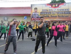 Silaturahmi Lewat Senam Bersama Wujud Nyata TNI-POLRI Jaga Senergitas