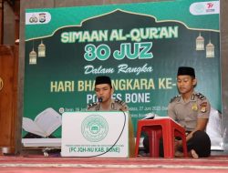 Wujud Rasa Syukur Rangkaian HUT Bhyangkara ke-77 Polres Bone , Gelar Sema’an Alquran 30 Jus
