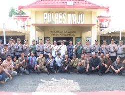 Jelang Pemilu Kapolres Wajo Pimpin Apel Serentak Satkamling Tingkat kan Harkamtibmas