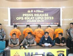 Press Release Polres Wajo ungkap Hasil Operasi Sikat Lipu 2023