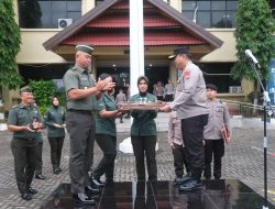 HUT Bhyangkara ke-77 Kasdam XIV/Hasanuddin Temui Wakapolda Sulsel Saat Apel Pagi