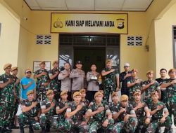 Rombongan Prajurit TNI Yon Armed 21/105 Tarik Kawali Datangi Kantor Polisi Sektor Bengo, Ini Tujuannya