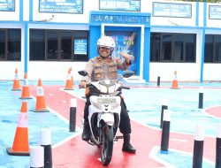 Polres Wajo Berlakukan Lintasan Ujian Praktek SIM C Yang Baru