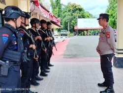 Antisipasi Gangguan Kamtibmas Tim Patroli Kamandahan Batalyon C Pelopor Brimob Bone Datangi Mapolres Wajo