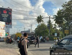 Antisipasi Terjadinya Kecelakaan Lalulintas, Personel Samapta Rutin Lakukan Pengaturan Pagi