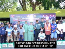 HUT TNI ke 78 Korem 141/Tp dan Kodim 1407/Bone Bagikan Ribuan Paket Sembako Serentak