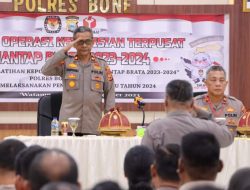 Latpra  OPS Mantab Brata 2023-2024 Polres Bone Siap Laksanakan Pengamanan Pesta Demokrasi