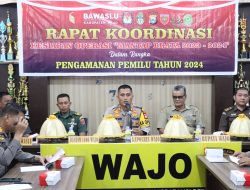 Dalam Rangka Pengamanan Pemilu Kapolres Wajo Pimpin Rakord Kesiapan Operasi Mantab Brata 2023-2024