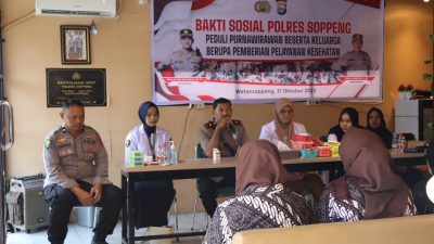 Baksos Polres Soppeng Gelar Pemeriksaan Gratis Ke Purnawirawan Dan Keluarganya