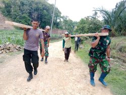 Sikap Kegotong Royongan, Di Perlihatkan Oleh Kekompakan Babinsa dan Bhabinkamtibmas