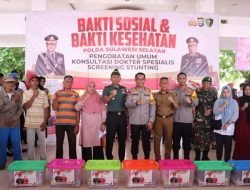 Polisi Peduli Kapolda Sulsel Lakukan Baksos Dan Pasar Murah Di Bone