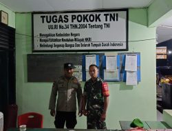 Jaga Sinergitas dengan TNI, Ka SPKT Polsek  Palakka Sambangi Koramil Palakka