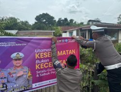 Ops Keselamatan 2025, Satlantas Polres Bone Pasang Spanduk Imbauan