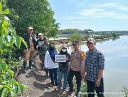 Bhabinkamtibmas Hadiri Kegiatan Survei Lokasi Ketahanan Pangan Berbasis Budidaya Udang Vaname