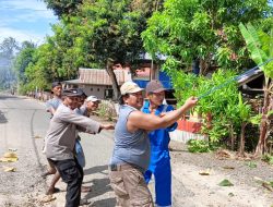 Polsek Awangpone Bersama Perangkat Desa dan Warga Gelar Kerja Bakti di Jalan Poros Carigading Lamurukung