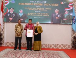 Kapolres Bone Hadiri Acara Pisah Sambut Dandim 1407/Bone di Baruga Lateya Riduni