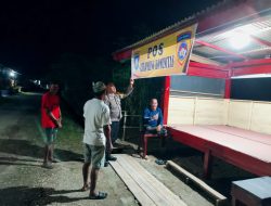 Jaga Kamtibmas yang Kondusif, Bhabinkamtibmas Desa Tirong Bripka Ilyas Bentuk Pos Satkamling Komunitas