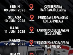 Jadwal dan Lokasi Layanan SIM Keliling Polantas Bone, 10-13 Juni 2025