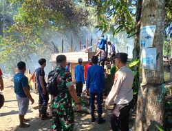 Polsek Awangpone Lakukan Pengamanan Lokasi Kebakaran Satu Unit Rumah Panggung di Dusun Macope