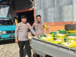 Polsek Tonra Lakukan Pengawalan Penyaluran Beras Bulog Melalui Gerakan Pangan Murah Polri Untuk Masyarakat
