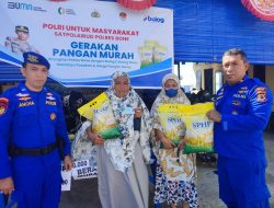 Satpolairud Polres Bone Gelar Gerakan Pangan Murah Polri Untuk Masyarakat Di Halaman Kantor