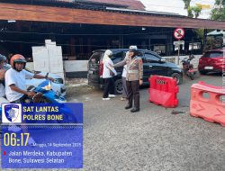 Jaga Kamsetibcar Lantas, Satlantas Polres Bone Pam Jalur Jalan Santai Anti Mager