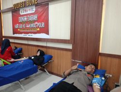 Polsek Awangpone Ikuti Donor Darah dalam Rangka Hari Jadi Humas Polri ke-74