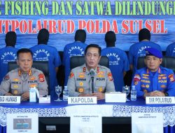 Kapolda Sulsel Pimpin Press Conference Pengungkapan Tindak Pidana Destructive Fishing dan Satwa Dilindungi