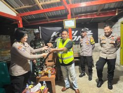 Tim Ditbinmas Polda Sulsel Gelar Pembinaan Satkamling dan Serahkan Sarana Kontak di Kopi Lotong