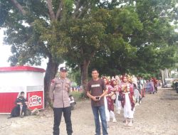 Polsek Tellu Siattinge Lakukan Pengamanan Jalur Kegiatan Pawai Pelajar SMA Negeri 14 Bone