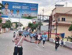 Jaga Kamseltibcar Lantas, Satlantas Polres Bone Amankan Jalur Bone Run 2025