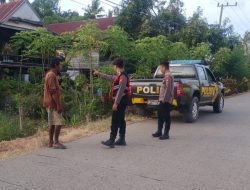 Berdialog dengan Warga, Unit Samapta Polsek Cenrana Lakukan Patroli 