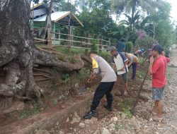 Semangat Gotong Royong, Bhabinkamtibmas Bersma Warga Kerja Bakti