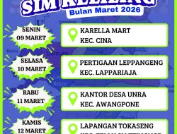 Lima Lokasi Layanan SIM Keliling Satlantas Polres Bone Senin 9 -13 Maret 2026