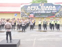 Kapolsek Salomekko bersama Anggota Melaksanakan Apel Siaga Kamtibmas di Polres Bone