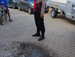 Patroli di Objek Vital Pertamina, Kanit Samapta Polsek KahuSampaikan Pesan Kamtibmas