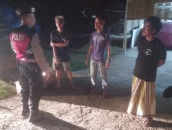Pantau Situasi Kamtibmas, Kanit Samapta Polsek Cenrana Pimpin Patroli Malam
