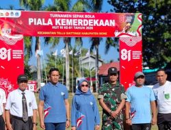 Kapolsek Tellu Siattinge Hadiri Pembukaan Turnamen Sepak Bola Piala Kemerdekaan di Kecamatan Tellu Siattinge