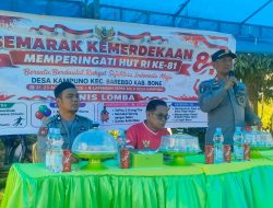 Semangat Kemerdekaan HUT RI Ke-81 di Desa Kampuno, Kapolsek Barebbo Buka Langsung Rangkaian Perlombaan