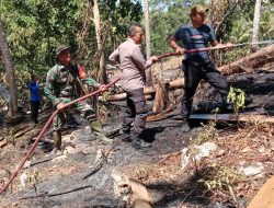 ‎Kerja Sama Unsur Terkait Saat Mengatasi Kebakaran Lahan di Desa Usa Membuahkan Hasil, Api Berhasil Dihentikan